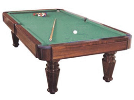 <b>ESTRUCTURA:</b> Metálica.<br /><b>PATAS:</b> Cuatro (2.20x1.10) ó Seis (2.54x1.27). Madera. Torneadas. Con niveladores.<br /><b>PRESENTACIÓN:</b> Barnizado especial. Color: caoba.<br /><b>PIZARRAS:</b> 3 piezas de 45 mm. Bastidor madera.<br /><b>GOM